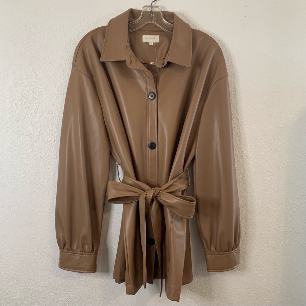 NWT: Faux leather shacket